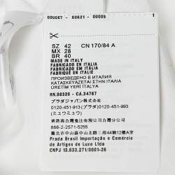Pre Owned Prada White Poplin Logo Applique Detail Shirt M