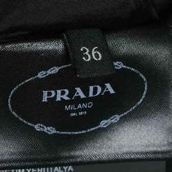 Prada Black Crystal Studded Crepe Crop Top XS