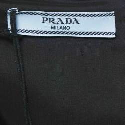 Prada Black Crystal Studded Crepe Crop Top XS