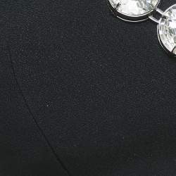 Prada Black Crystal Studded Crepe Crop Top XS