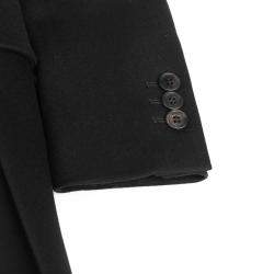 Prada Black Wool Pleated Detail Coat Size 36 