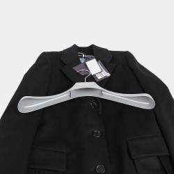 Prada Black Wool Pleated Detail Coat Size 36 