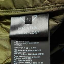 Pre Owned Prada Military Green Re-Nylon Quilted Light Jacket S