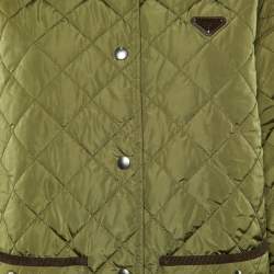 Pre Owned Prada Military Green Re-Nylon Quilted Light Jacket S