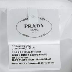 مملوكة مسبقًا Prada White Poplin Long Sleeve Shirt with Tie XS