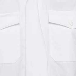 مملوكة مسبقًا Prada White Poplin Long Sleeve Shirt with Tie XS