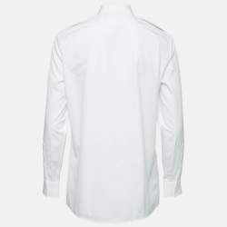 مملوكة مسبقًا Prada White Poplin Long Sleeve Shirt with Tie XS