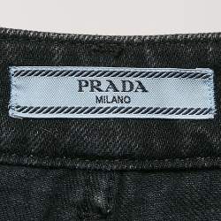 Pre Owned Prada Black Washed Denim Jeans M Waist 29"
