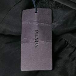 Prada Black Textured Organza Silk Halter Neck Mini Dress M
