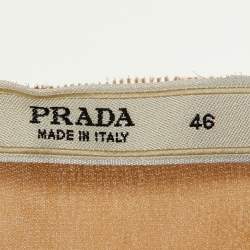 Pre Owned توب برادا حرير ساتان بيج بكسرات مقاس كبير