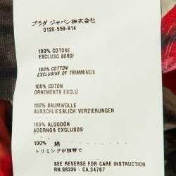 مملوكة مسبقًا توب برادا قطن مطبوع متعدد الألوان برباط دانتيل مقاس كبير