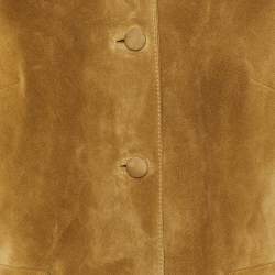 Pre Owned Prada Light Brown Suede Button Front Jacket M