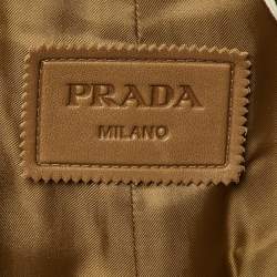 Pre Owned Prada Light Brown Suede Button Front Jacket M