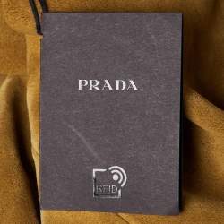 Pre Owned Prada Light Brown Suede Button Front Jacket M