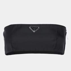 مملوكة مسبقًا Prada Black Re-Nylon Bandeau Top S