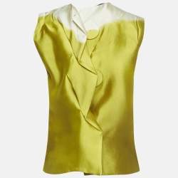 Pre Owned Prada Green Silk Blend Sleeveless Top S