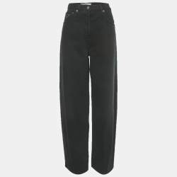 Pre Owned Prada Black Denim Barrel Leg Jeans S/Waist 30"