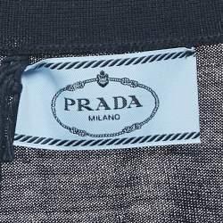 Pre Owned كارديغان برادا صوف بكر أزرار أزرق كحلي مقاس صغير - إكس سمول