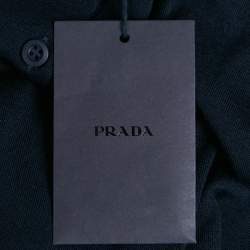 مملوكة مسبقًا Prada Navy Blue  Wool Knit Contrast Collar Pullover XS