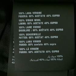 Pre Owned بنطلون برادا صوف رمادي واسع الساق مقاس صغير جدًا