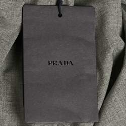 مملوكة مسبقًا تنورة برادا صوف رمادي ذات طيات ميدي مقاس صغير جدًا (إكس - سمول)