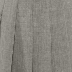 مملوكة مسبقًا تنورة برادا صوف رمادي ذات طيات ميدي مقاس صغير جدًا (إكس - سمول)