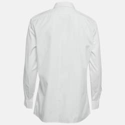 Pre Owned Prada White Cotton Tie Detail Button Front Shirt XS