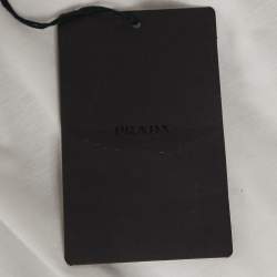 Pre Owned Prada  White Cotton Knit Round Neck T-Shirt XS 