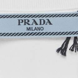 Pre Owned Prada White Cotton Knit T-Shirt XS