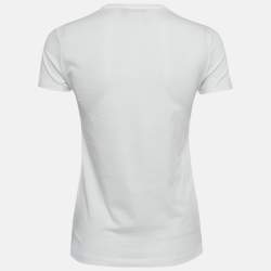 Pre Owned Prada White Cotton Knit T-Shirt XS
