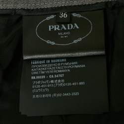 Pre Owned Prada Grey Wool Pleated Formal Trousers XS