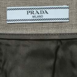 مملوكة مسبقًا Prada Grey Wool Pleated Midi Skirt XS