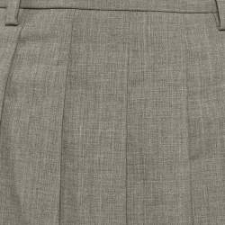 مملوكة مسبقًا Prada Grey Wool Pleated Midi Skirt XS