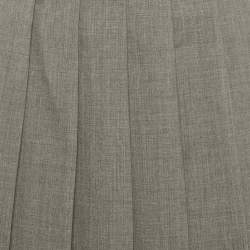 Pre Owned تنورة برادا صوف رمادي ذات طيات ميدي مقاس صغير جدًا (إكس - سمول)