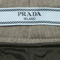 مملوكة مسبقًا Prada Grey Wool Pleated Trousers S