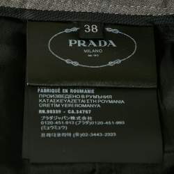 مملوكة مسبقًا Prada Grey Wool Pleated Trousers S