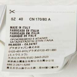 Pre Owned Prada White/Red Techno Jersey Ruffled Polo T-Shirt S