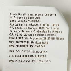 Pre Owned Prada White/Red Techno Jersey Ruffled Polo T-Shirt S