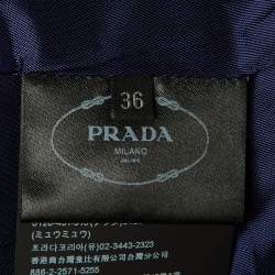 مملوكة مسبقًا Prada Blue Gabardine Zip Up Hooded Track Jacket XS