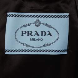 Pre Owned Prada Military Green Wool Gabardine Cropped Jacket XXS