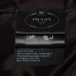 Pre Owned Prada Military Green Wool Gabardine Cropped Jacket XXS