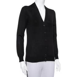 Prada Black Wool Button Front Cardigan XS