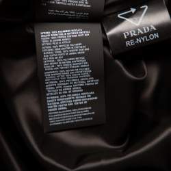 Prada Black Synthetic Logo Embossed Patch Pocket Detail Oversized Slip Dress S