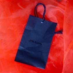 Pre Owned Prada Orange Silk Tulle Neck Tie Detailed Sleeveless Organza Blouse S