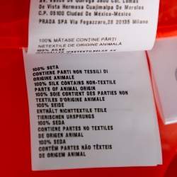 Pre Owned Prada Orange Silk Tulle Neck Tie Detailed Sleeveless Organza Blouse S