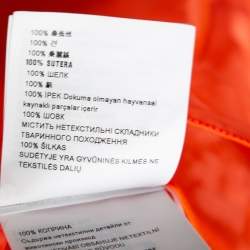 Pre Owned Prada Orange Silk Tulle Neck Tie Detailed Sleeveless Organza Blouse S