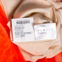 Pre Owned Prada Orange Silk Tulle Neck Tie Detailed Sleeveless Organza Blouse S