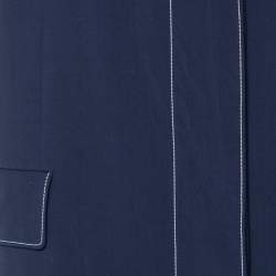 Pre Owned Prada Navy Blue Wool Sleeveless Midi Dress M 