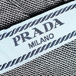 Pre Owned Prada Grey Wool & Silk Fur Trim Pleated Midi Skirt S