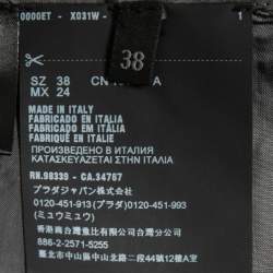 Pre Owned Prada Grey Mohair Wool Double-Slit Pencil Skirt S